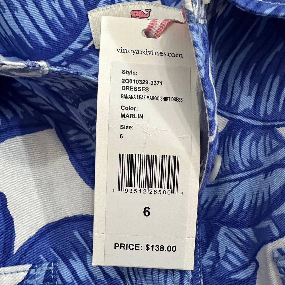 NWT Vineyard Vines banana leaf shirtdress - Picture 5 of 7
